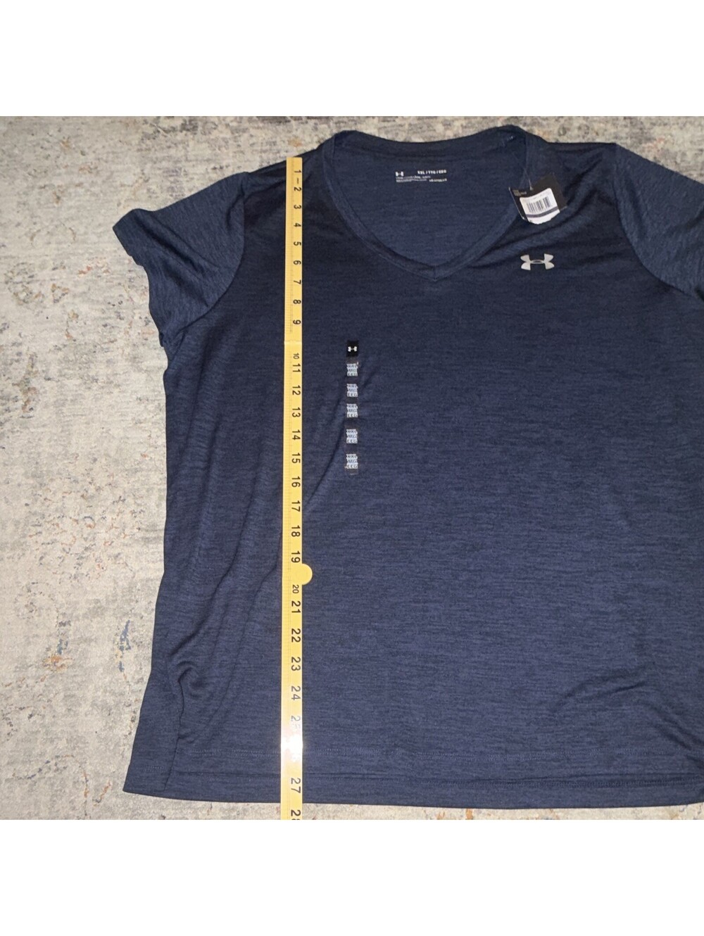 Under Armour HeatGear Women's V-Neck Short Sleeve T-Shirt 2XL Blue Loose A302 - Picture 2 of 8
